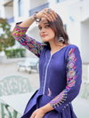 Navy Blue Colour Rayon Print Gown Collection Online Wholesale Aaradhna 2032